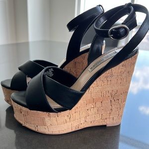Steve Madden Mel in Black Cork Wedge